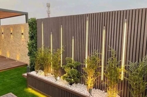 بديل خشب للجدران في ديكورات خارجية بالرياض حي النرجس